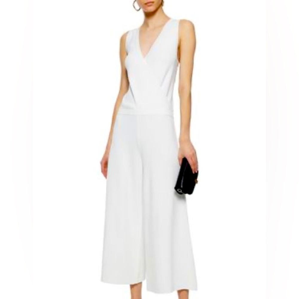 Theory white sleeveless jumpsuit